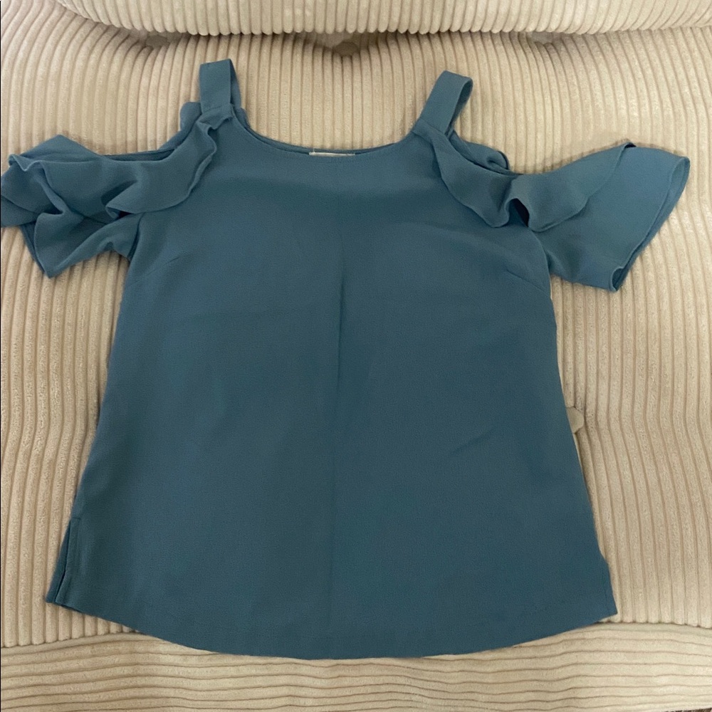 Maurices Teal Cold Shoulder Blouse